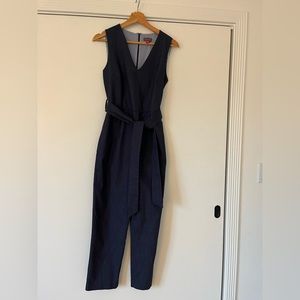 Vince Camuto Belted Jumpsuit (Faux-Denim)